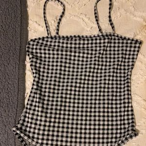 Black and white gingham bodysuit
